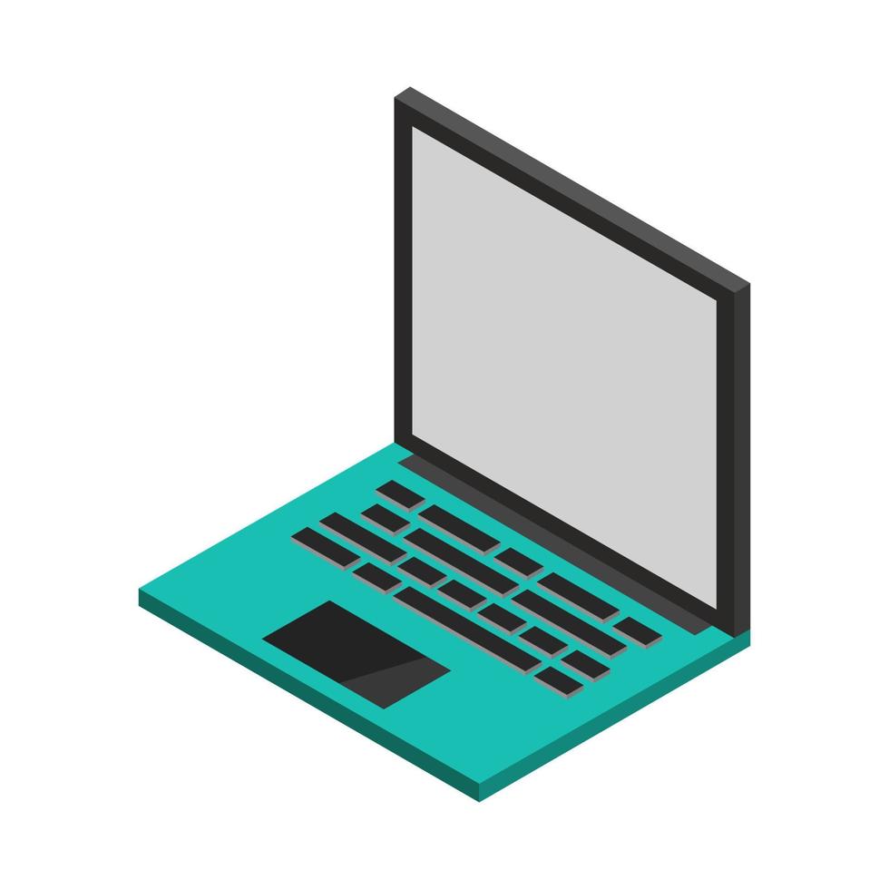 Isometric laptop on white background vector