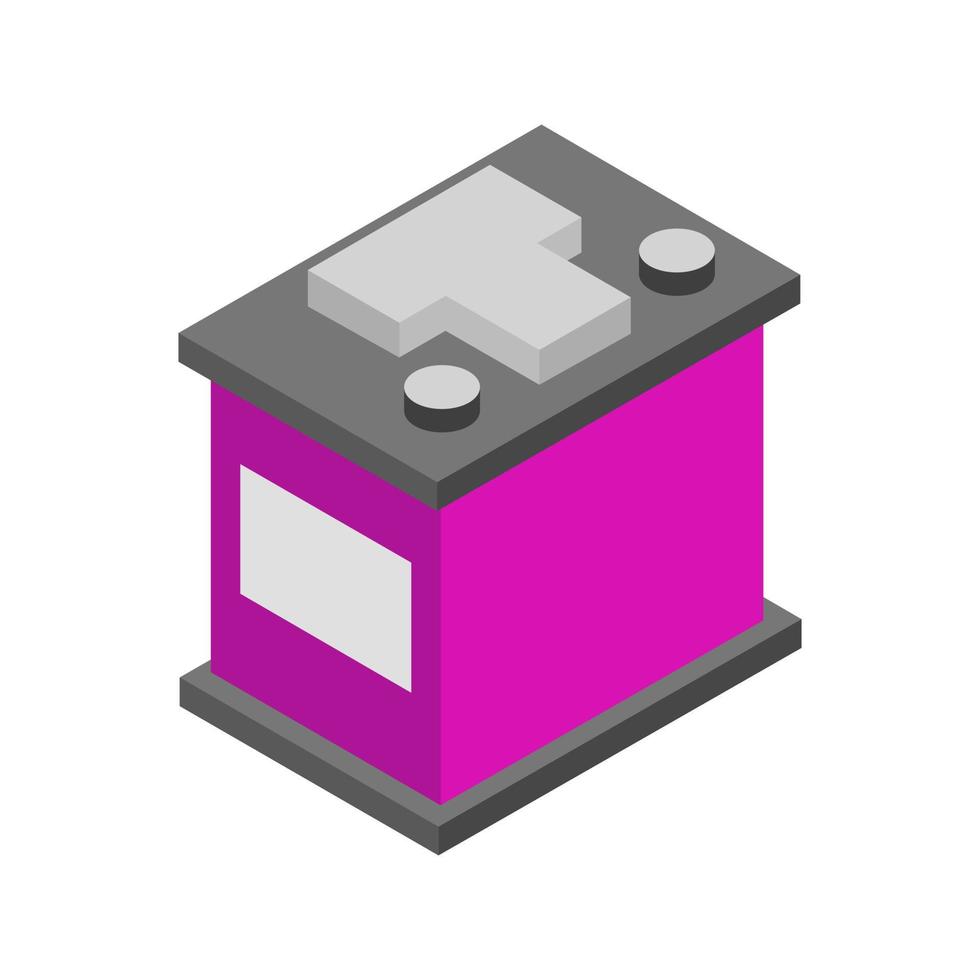 Isometric car battery on a white background vector