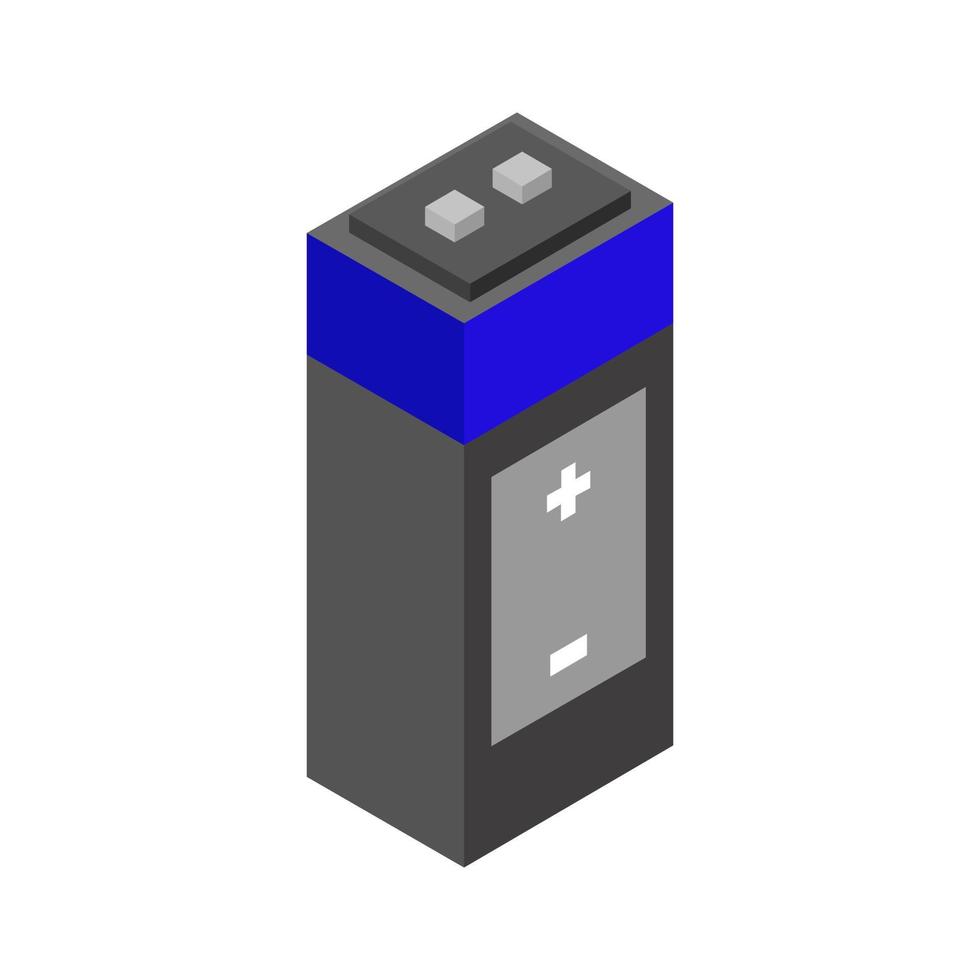 Isometric battery on white background vector