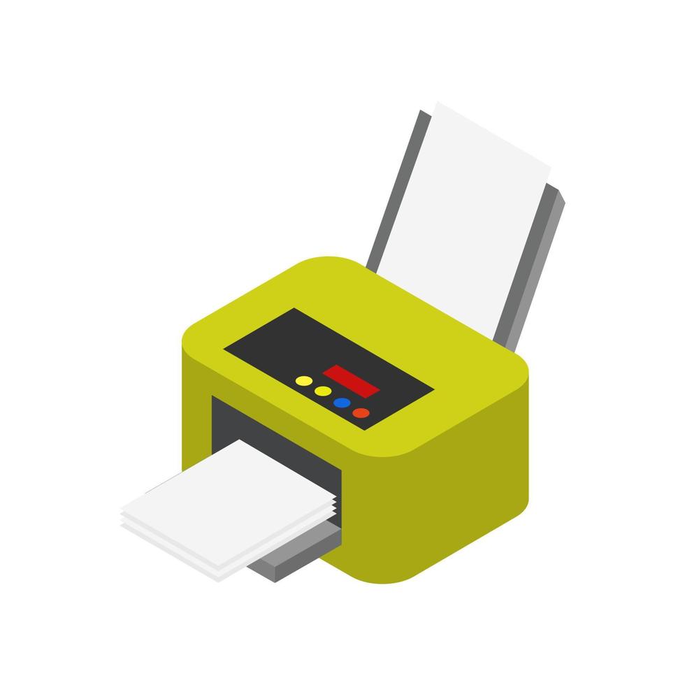 Isometric printer on a white background vector