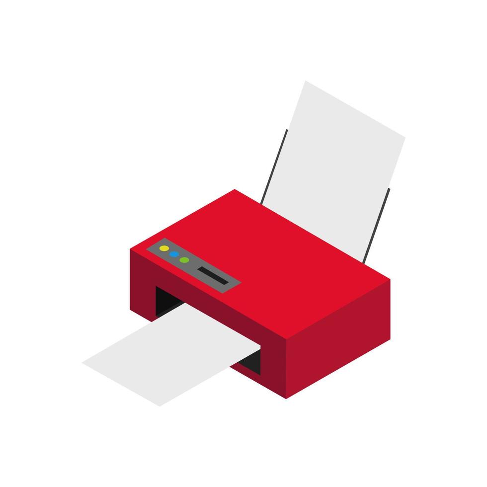 Isometric printer on a white background vector