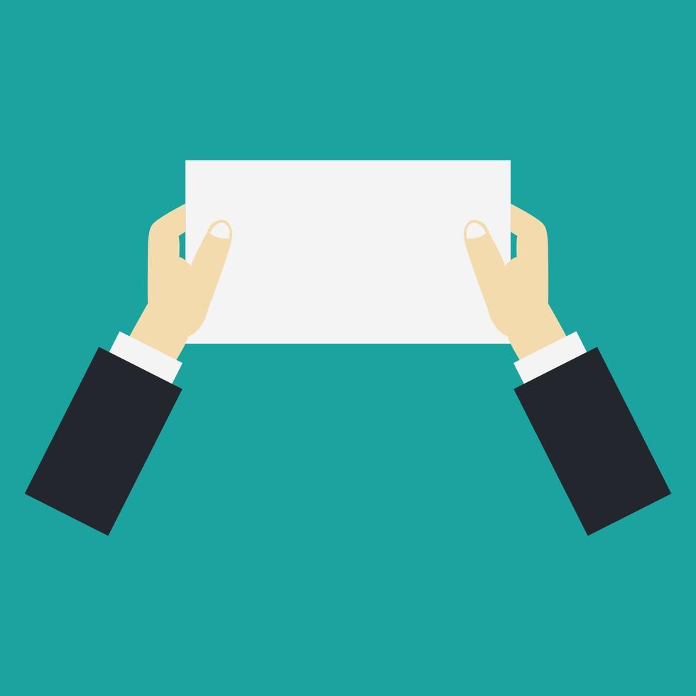 Hand holds banner vector