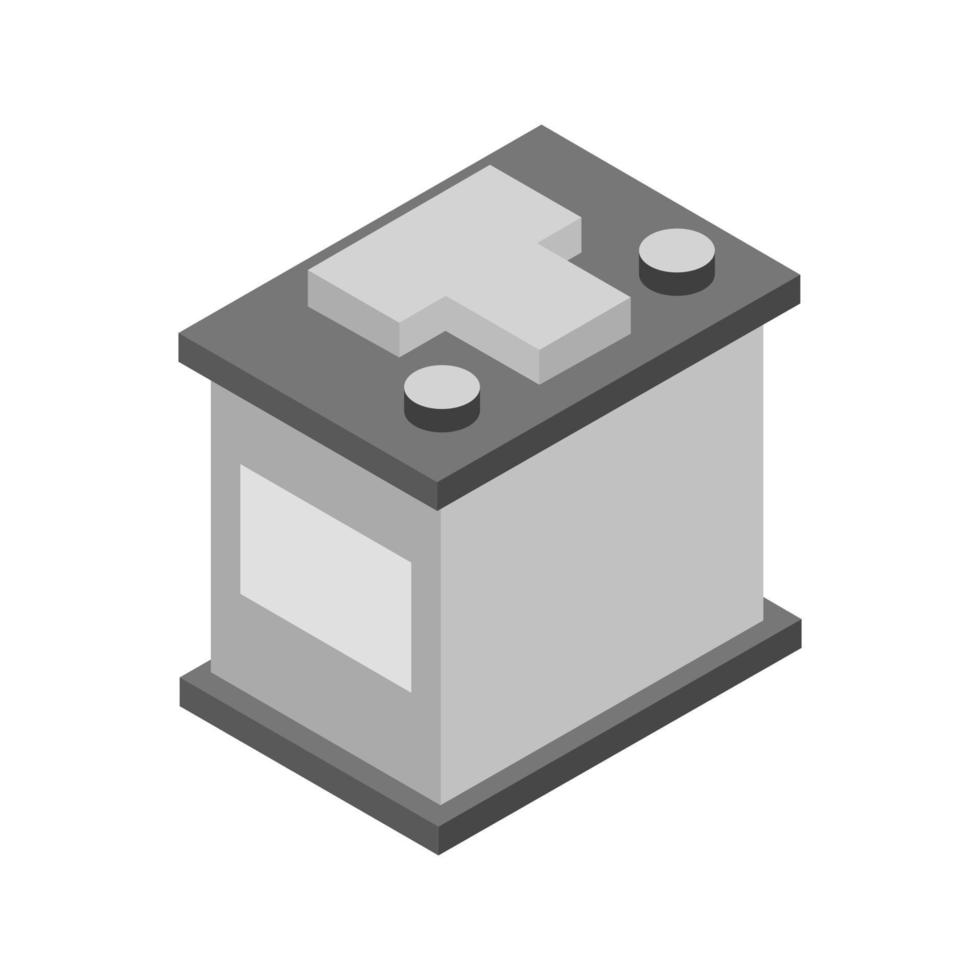 Isometric car battery on a white background vector