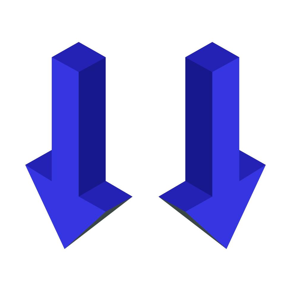 Isometric arrow on white background vector
