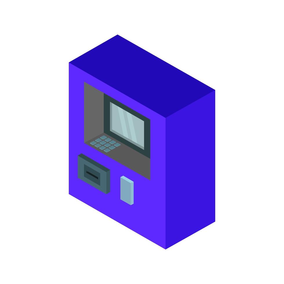 Isometric atm on a white background vector