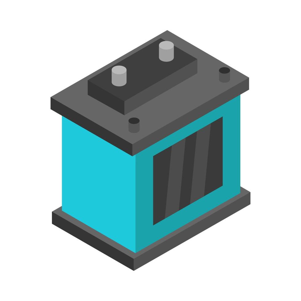 Isometric car battery on a white background vector