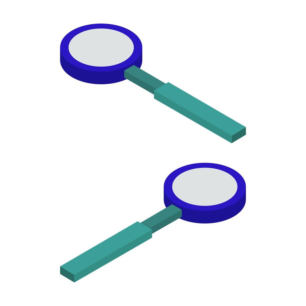 Isometric magnifying glass on a white background vector