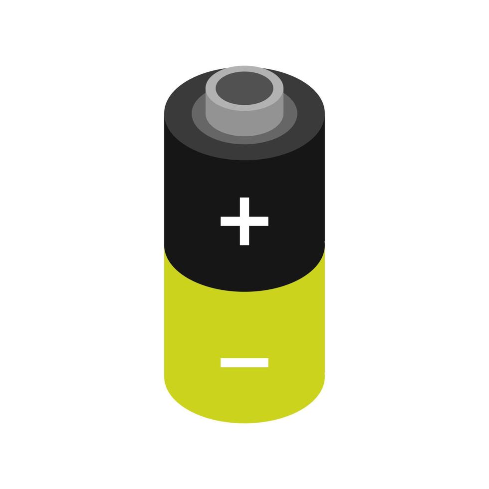 Isometric battery on white background vector