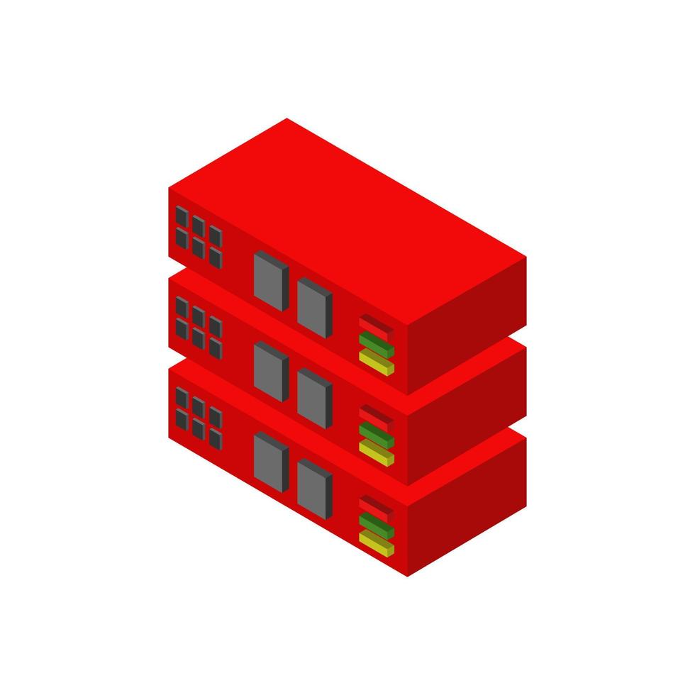 Isometric server on a white background vector