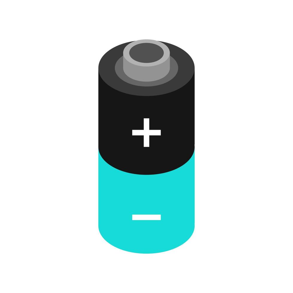 Isometric battery on white background vector
