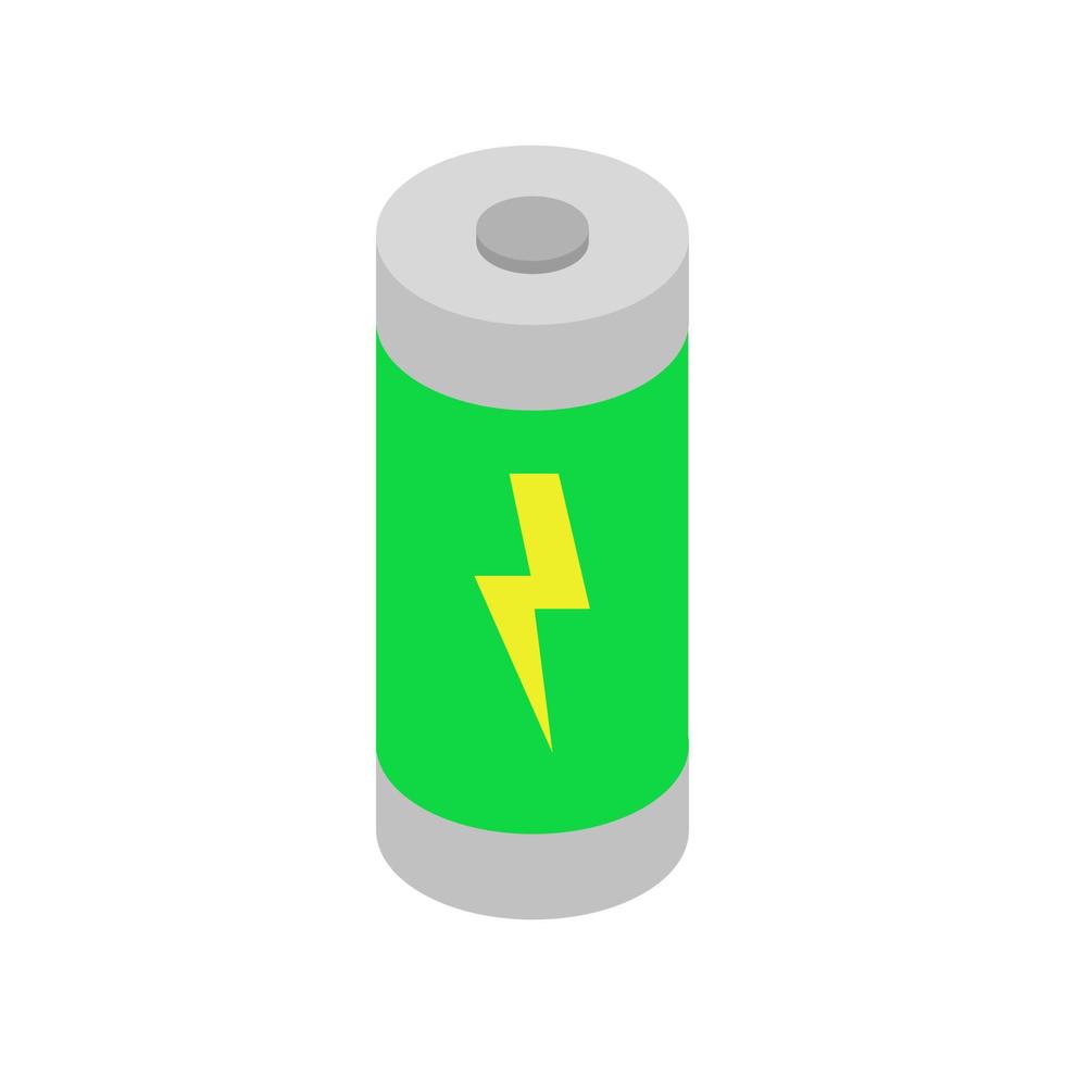 Isometric battery on white background vector