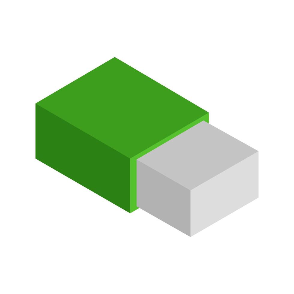 Eraser isometric on white background vector