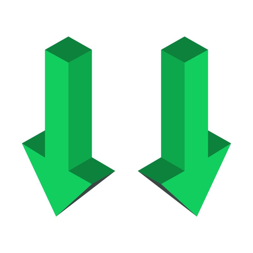 Isometric arrow on white background vector