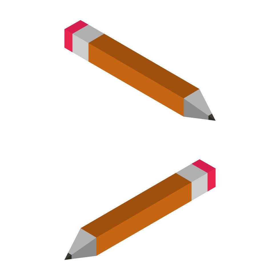 Isometric pencil on background vector