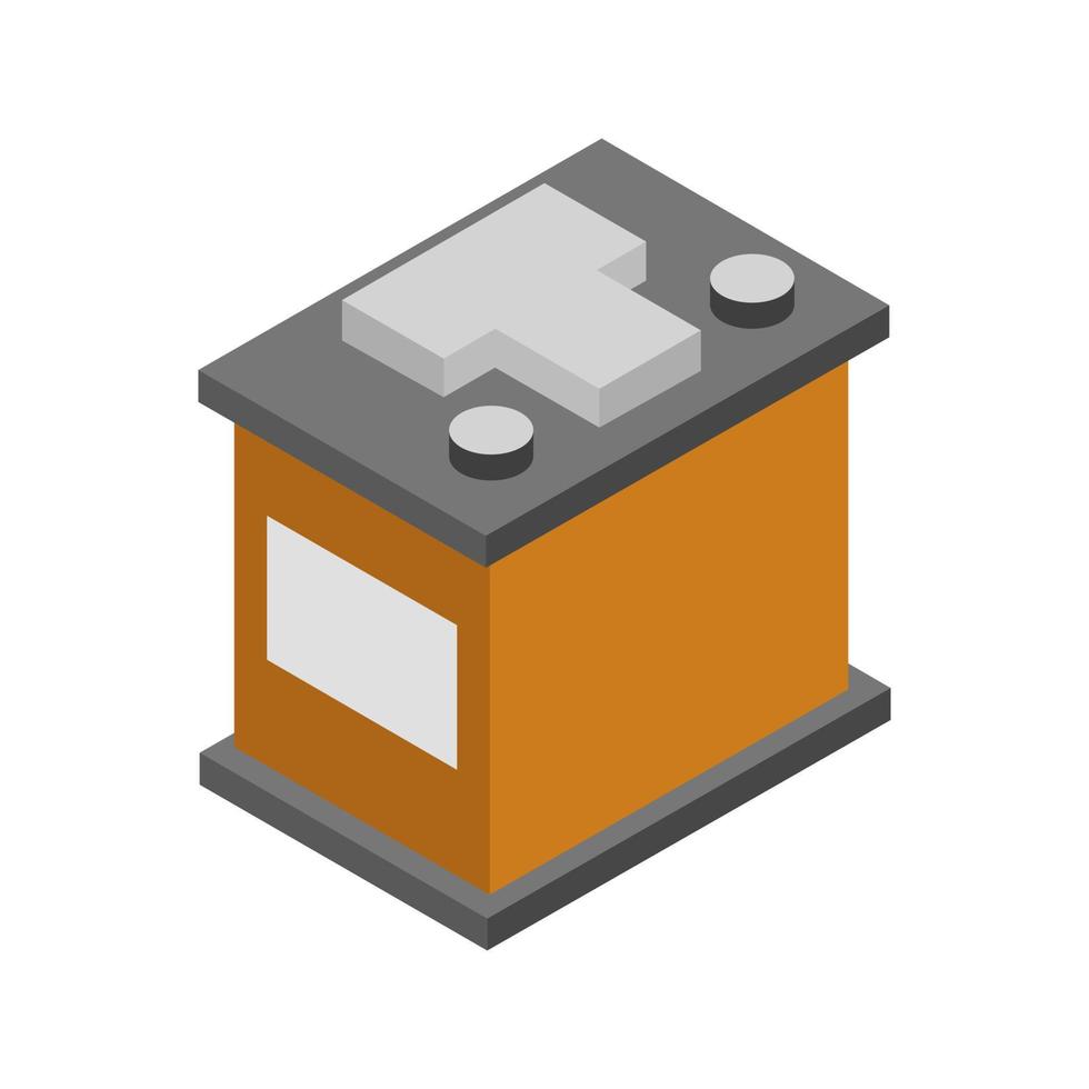 Isometric car battery on a white background vector