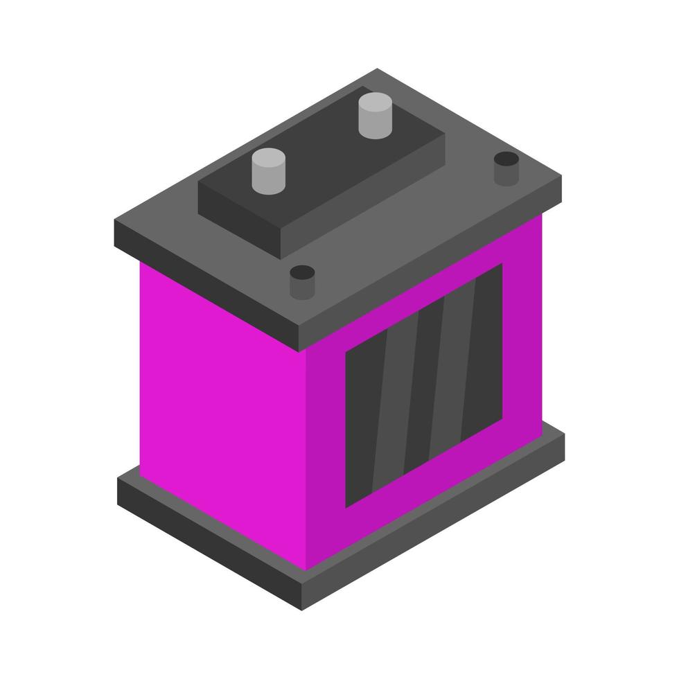 Isometric car battery on a white background vector