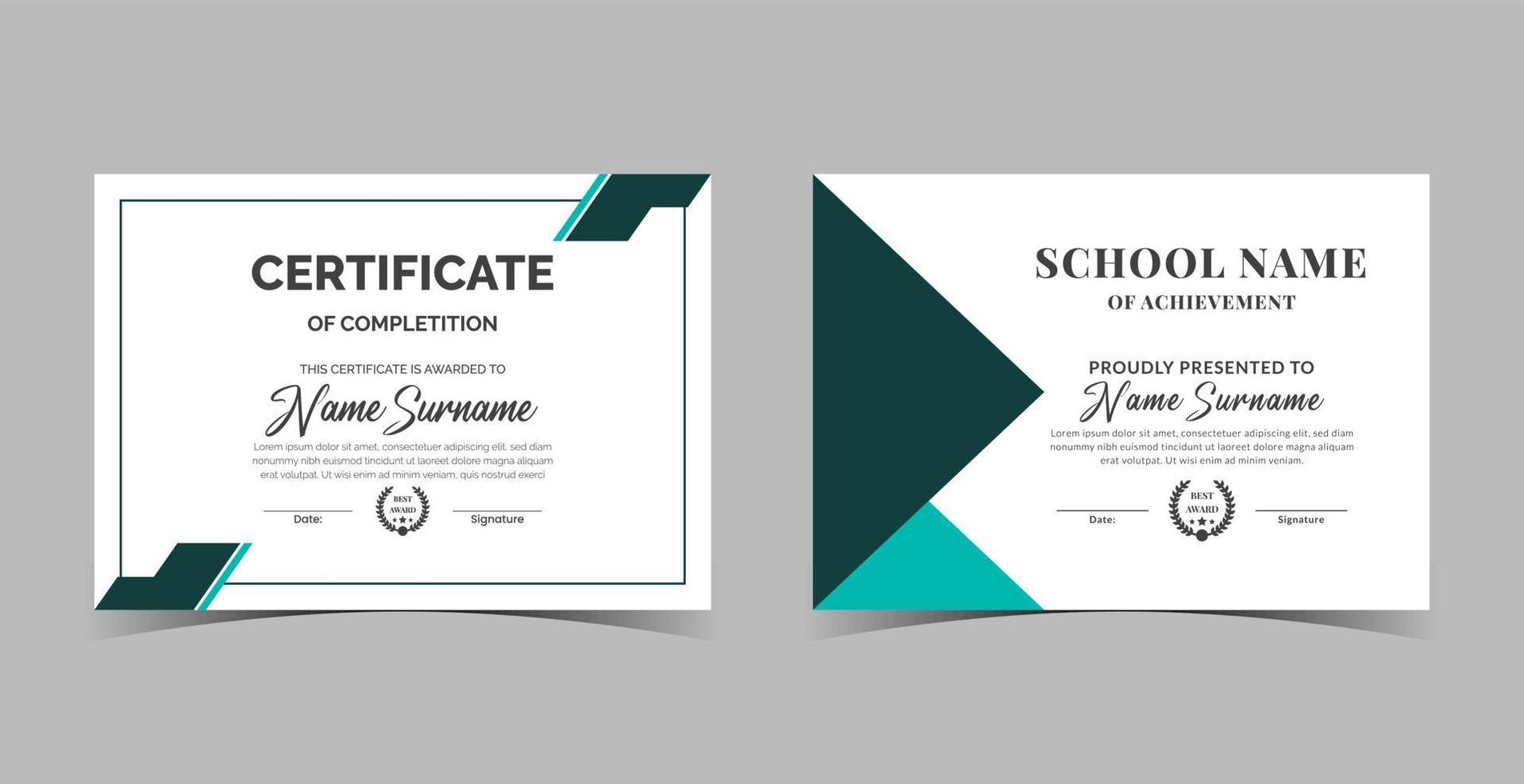 Certificate of Appreciation template, certificate of achievement, awards diploma template vector