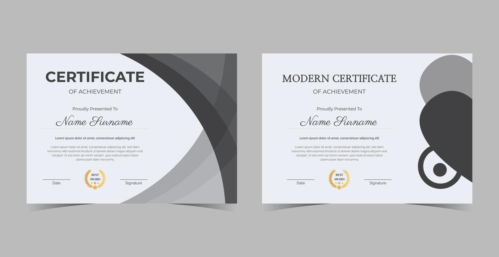 Certificate of Appreciation template, certificate of achievement, awards diploma template vector