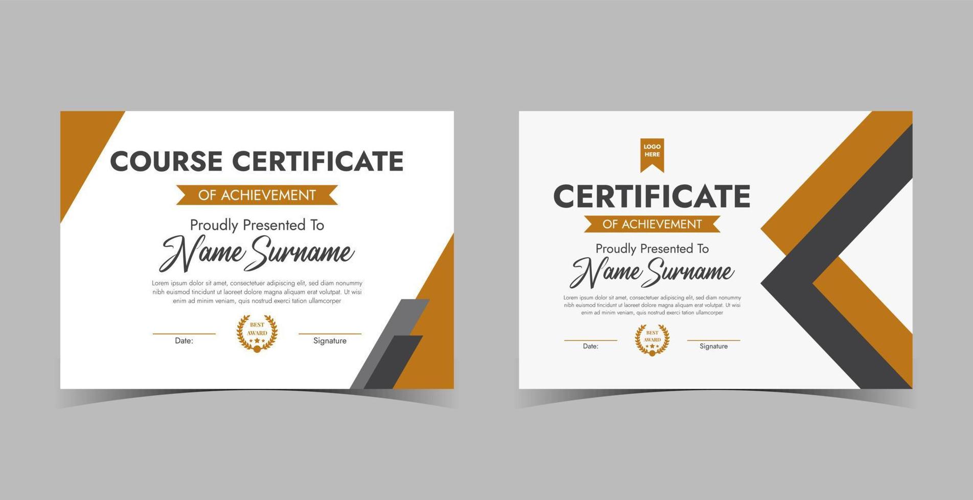 Certificate of Appreciation template, certificate of achievement, awards diploma template vector