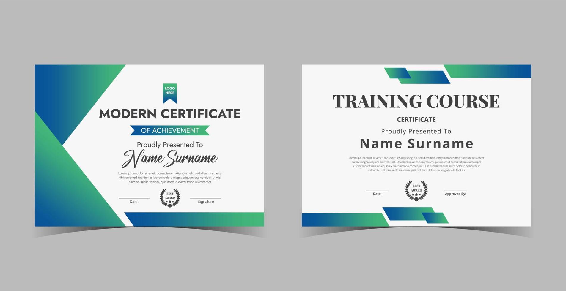 Certificate of Appreciation template, certificate of achievement, awards diploma template vector