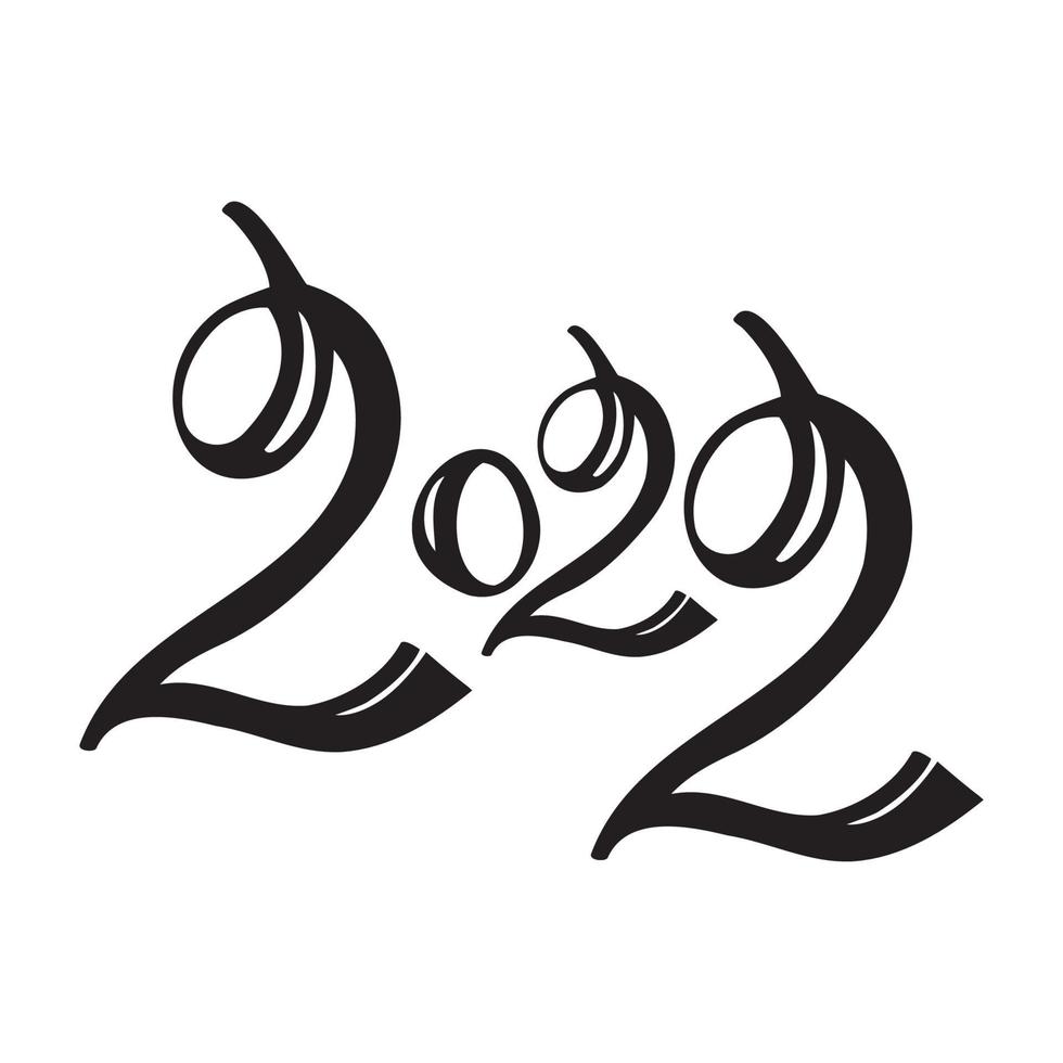 Black numbers 2022 Year of the tiger upcoming New Year holiday - Vector