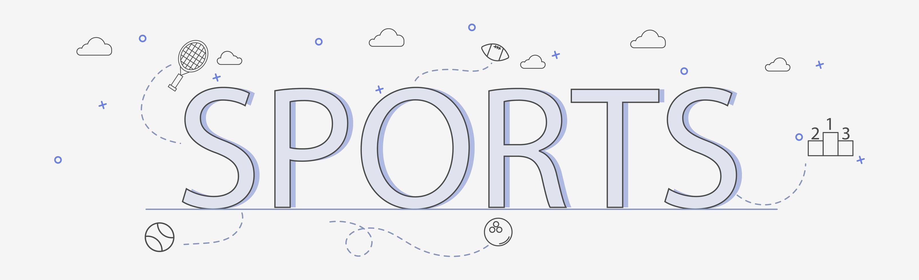 Sport concept panoramic web template for advertising - Vector