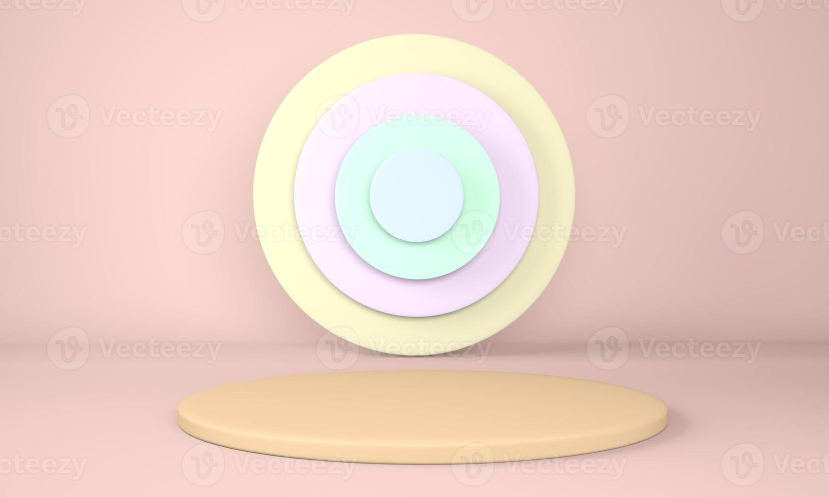 Product podium on pastel background 3d. Abstract minimal geometry concept. Studio stand platform theme. Exhibition and business marketing presentation stage. photo