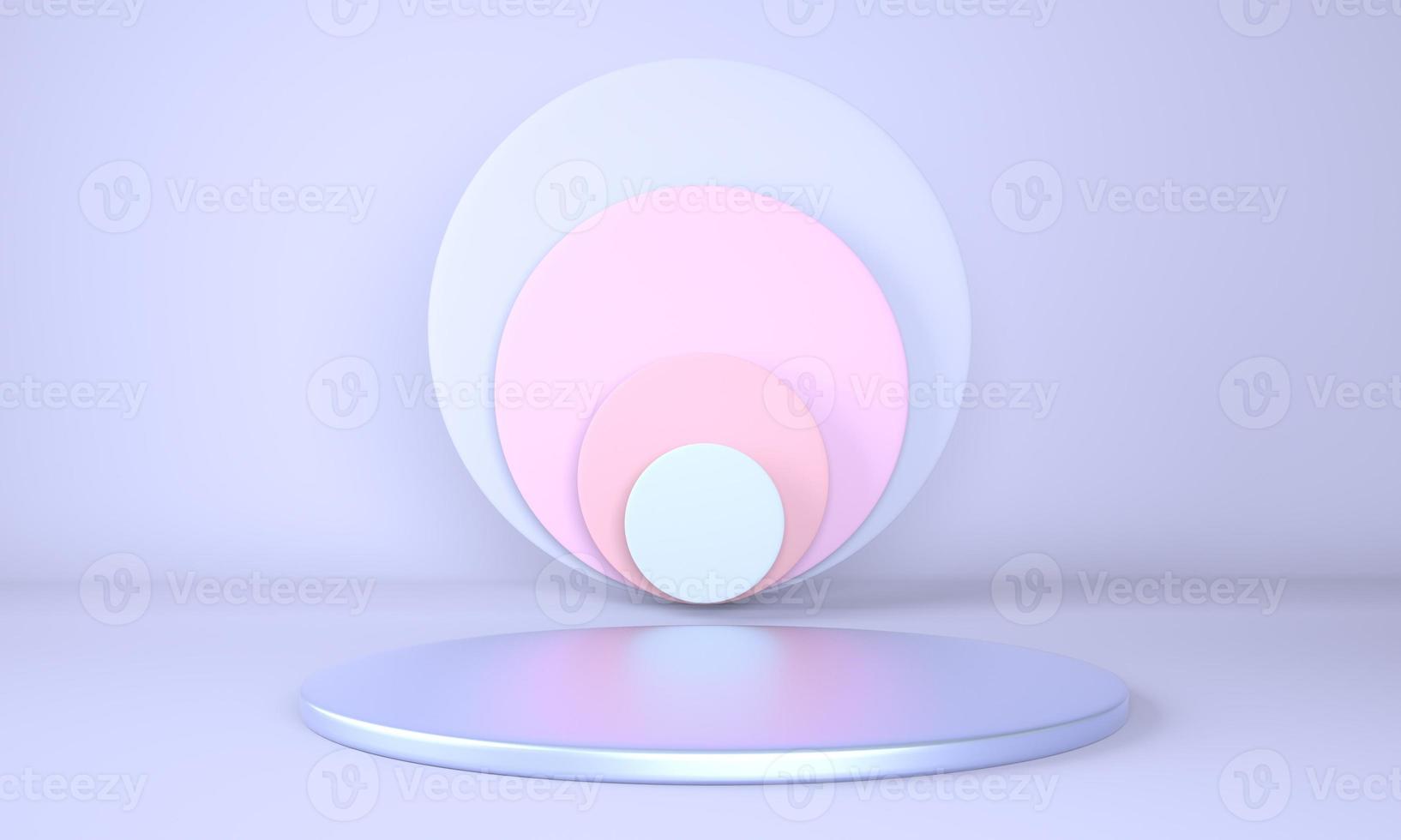 Product podium on pastel background 3d. Abstract minimal geometry concept. Studio stand platform theme. Exhibition and business marketing presentation stage. photo