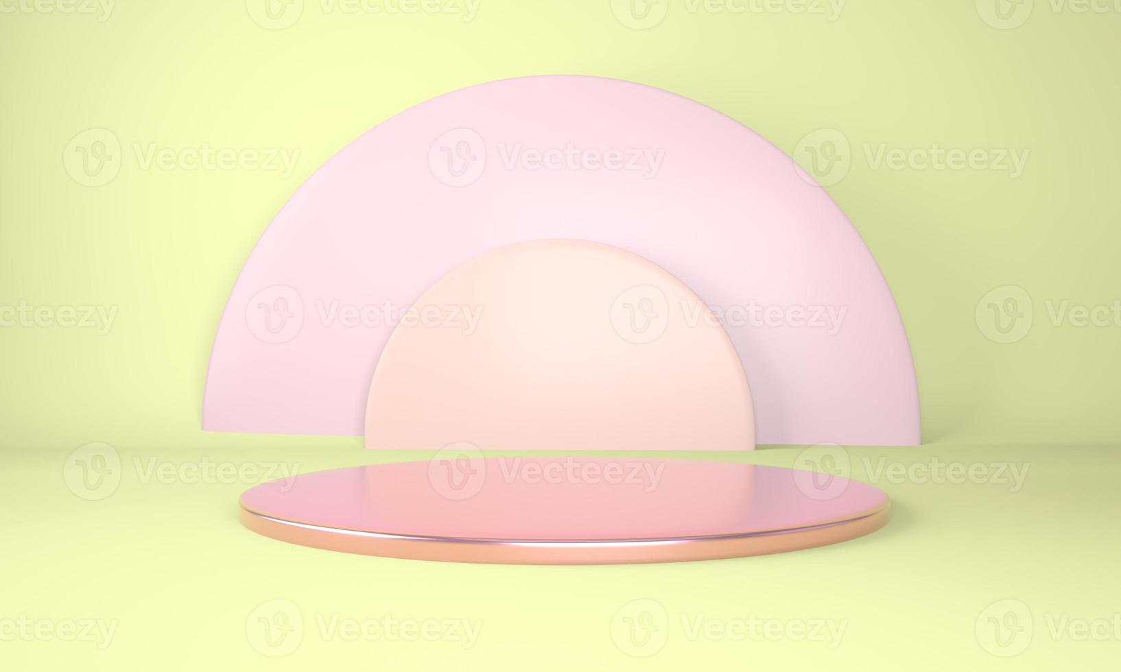 Product podium on pastel background 3d. Abstract minimal geometry concept. Studio stand platform theme. Exhibition and business marketing presentation stage. photo