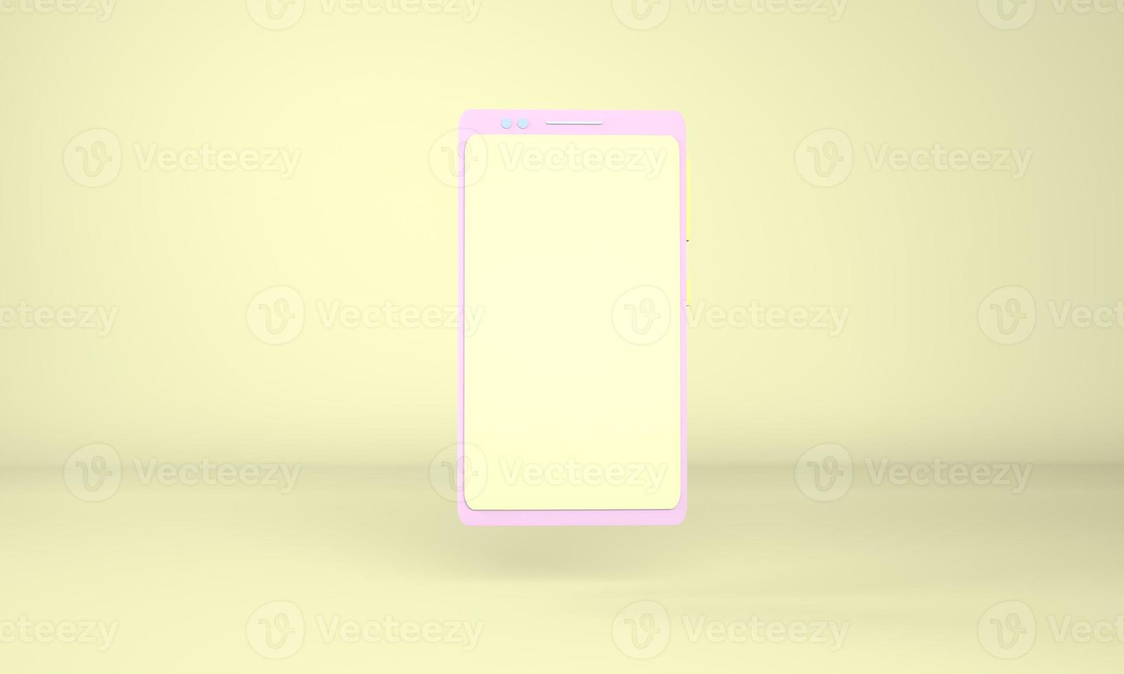 Smartphone mockup with blank screen. 3D Render photo