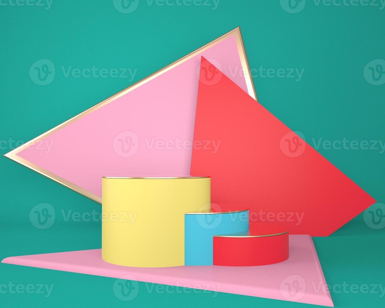 Abstract geometric shapes of product display with minimal and modern concepts, pedestal, podium, stand, 3D rendering. photo