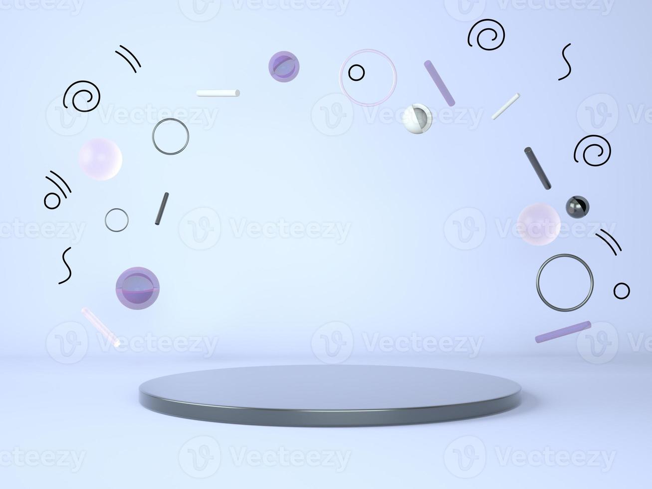 Product podium on pastel background 3d. Abstract minimal geometry concept. Studio stand platform theme. Exhibition and business marketing presentation stage. photo