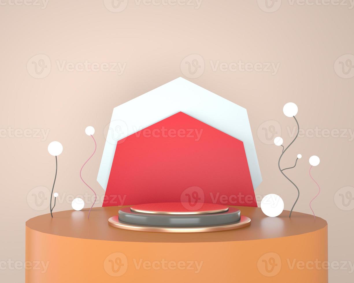 Abstract geometric shapes of product display with minimal and modern concepts, pedestal, podium, stand, 3D rendering. photo