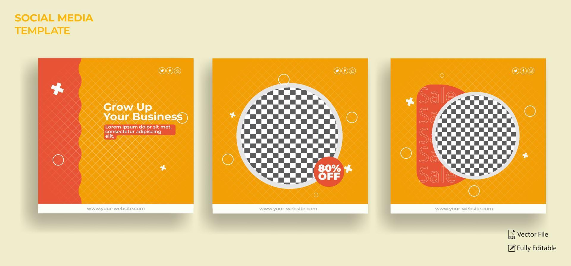 Startup social media post design template for business vector