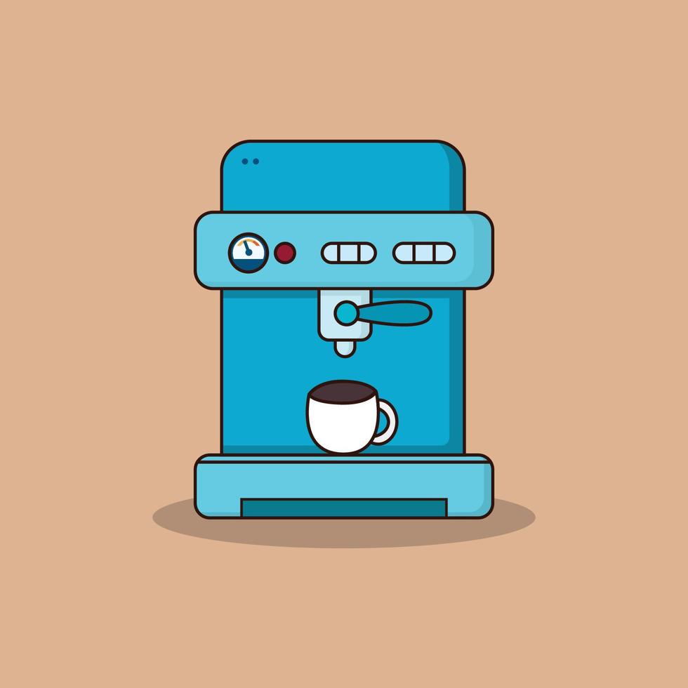 Diseño de ilustración de vector de máquina de café espresso