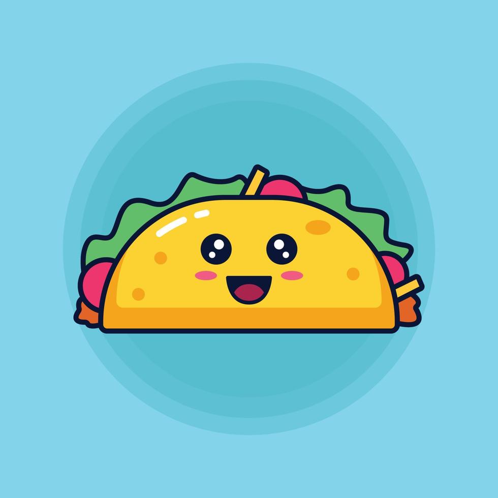 cute tacos character vector illustration