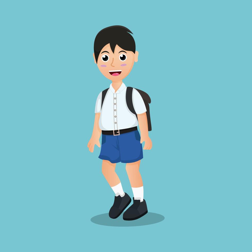 student boy cute character vector illustration