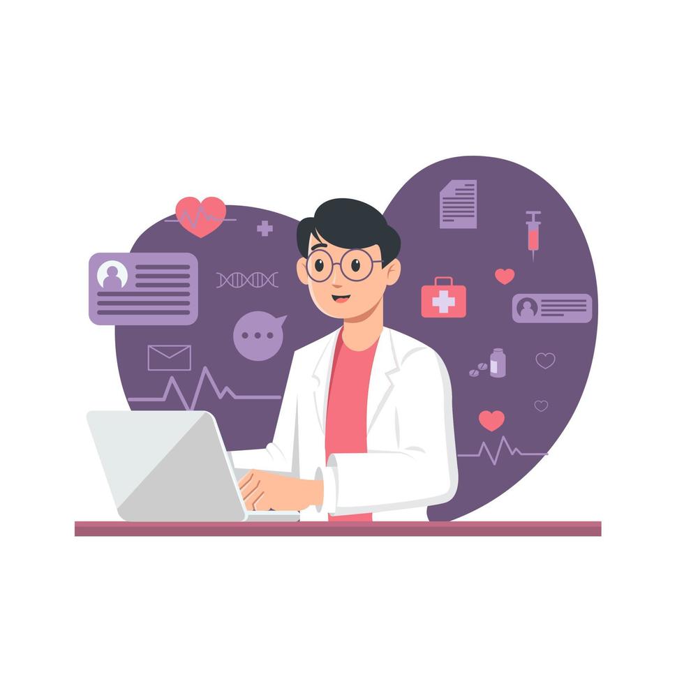 online doctor concept illustration vector