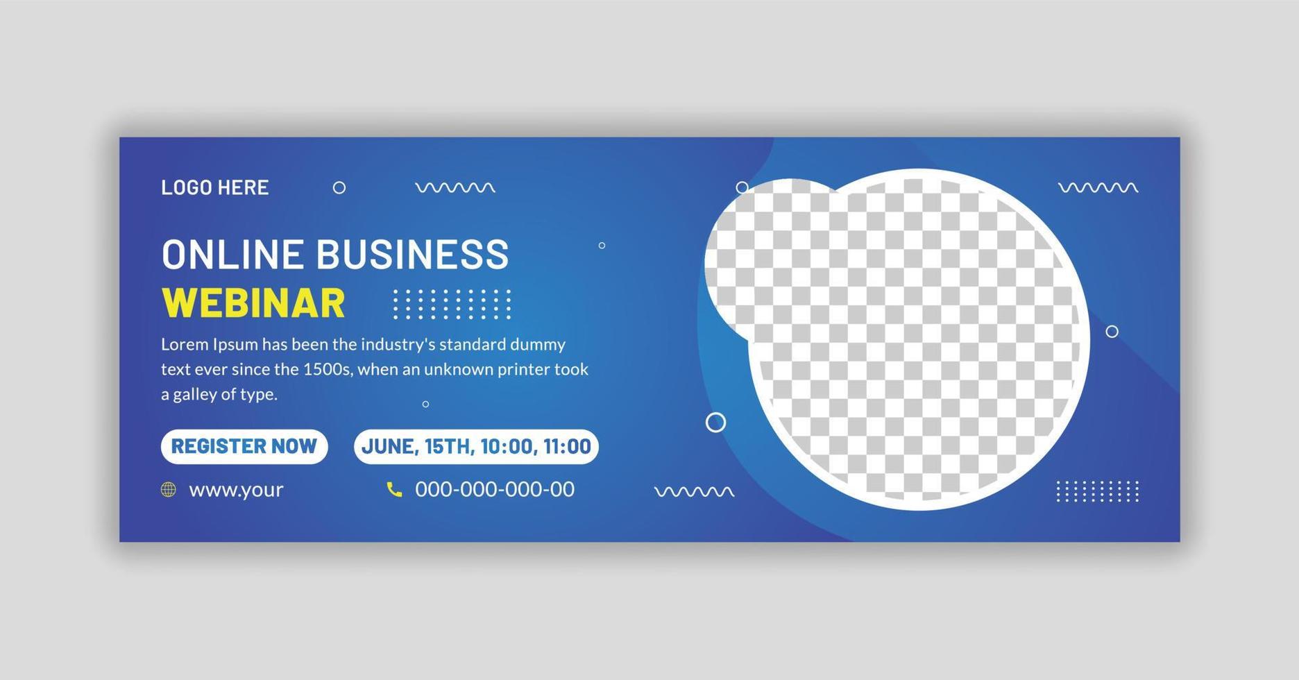 Digital marketing business webinar, web banner, social media post vector