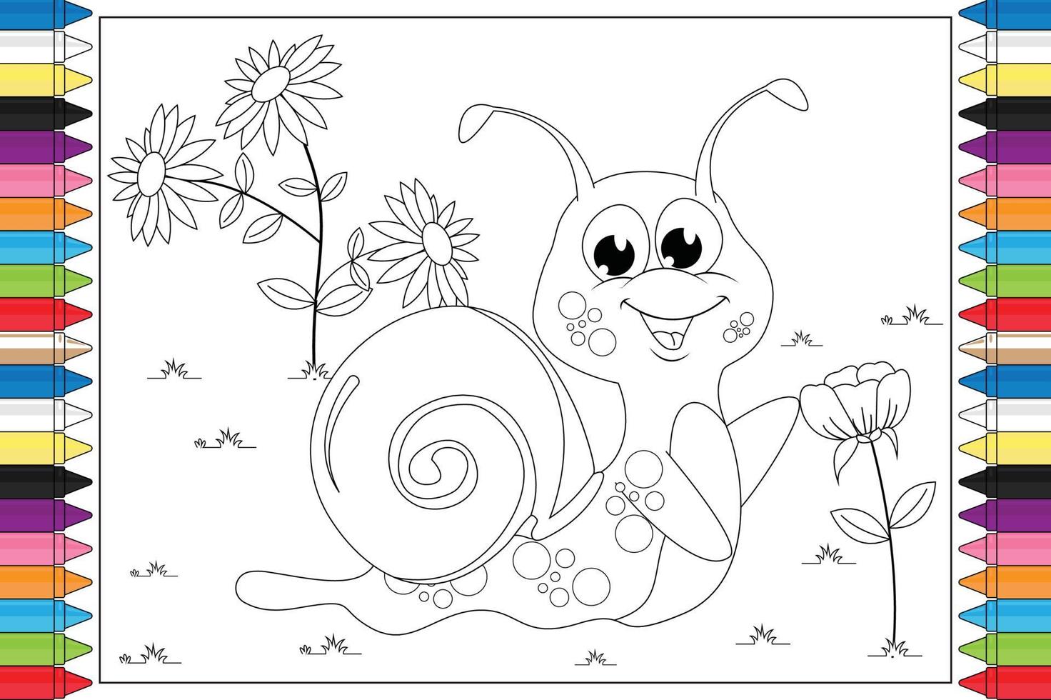 coloring cute animal cartoon for kids vector