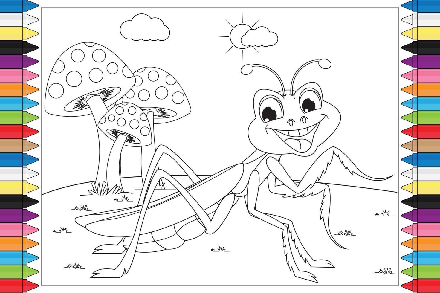 coloring animal cartoon for kids vector