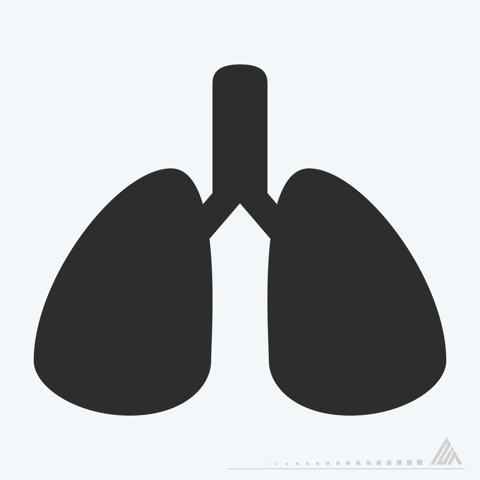vector icono de pulmones - estilo glifo