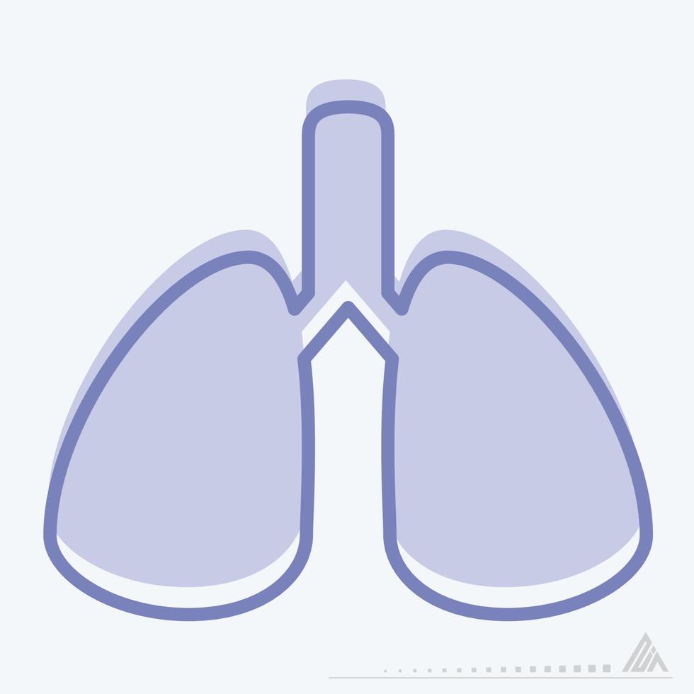Icon Vector of Lungs - Two Tone Style