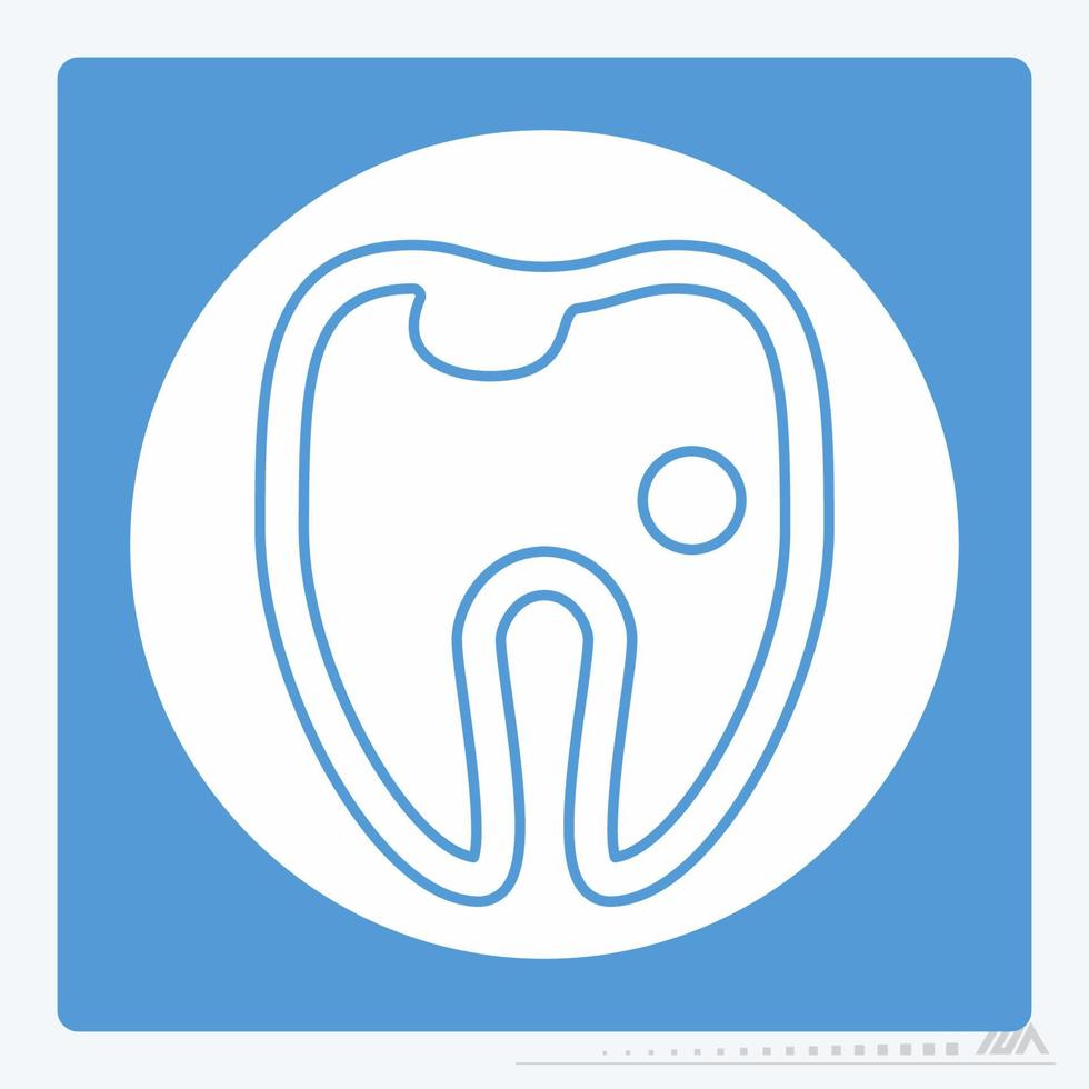Icon Vector of Hollow Tooth - White Moon Style