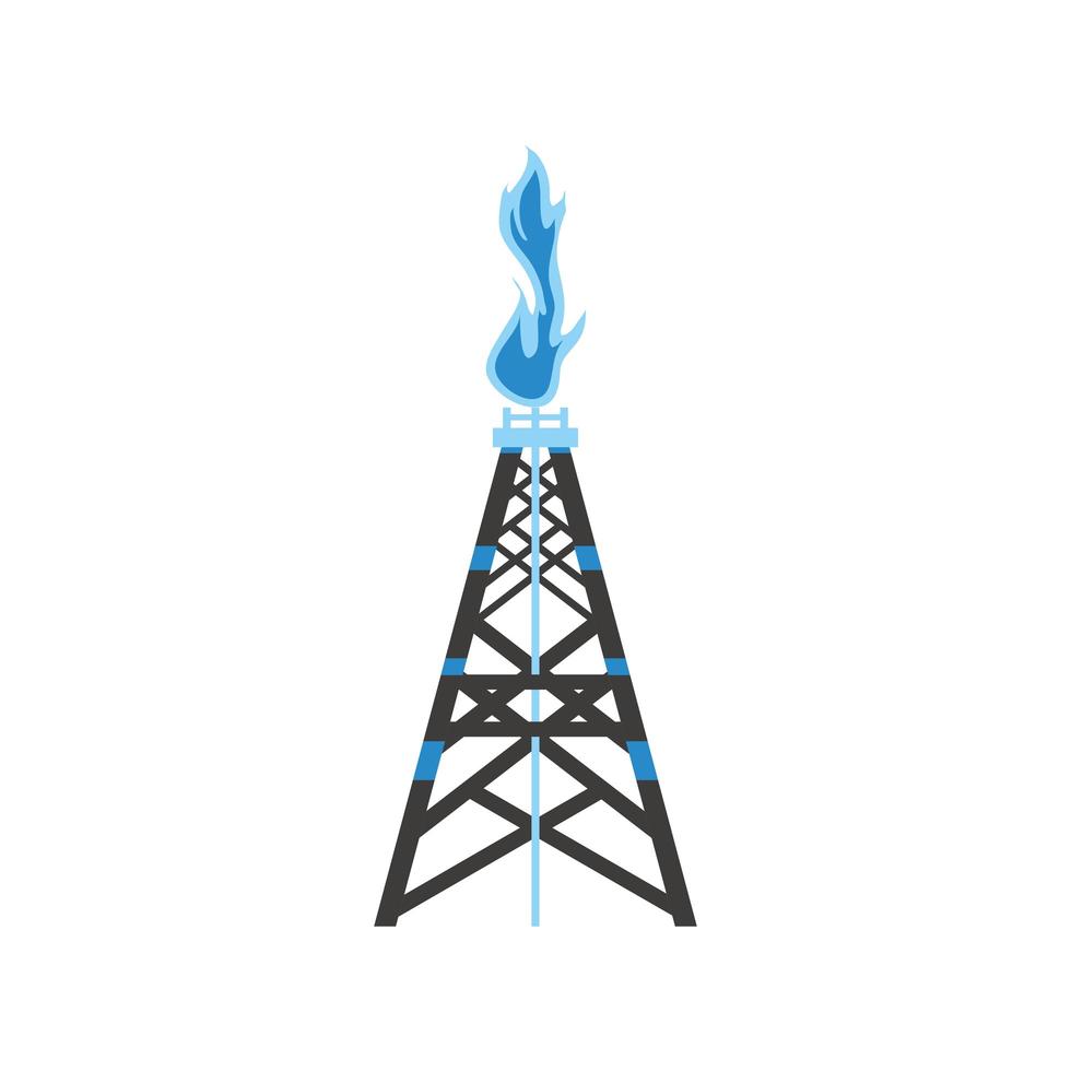 fracking tower gas and oil rig industry vector
