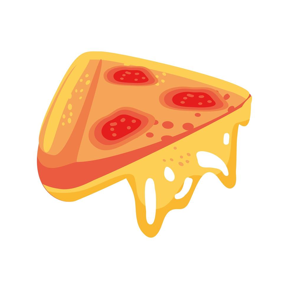 melted cheese pizza vector