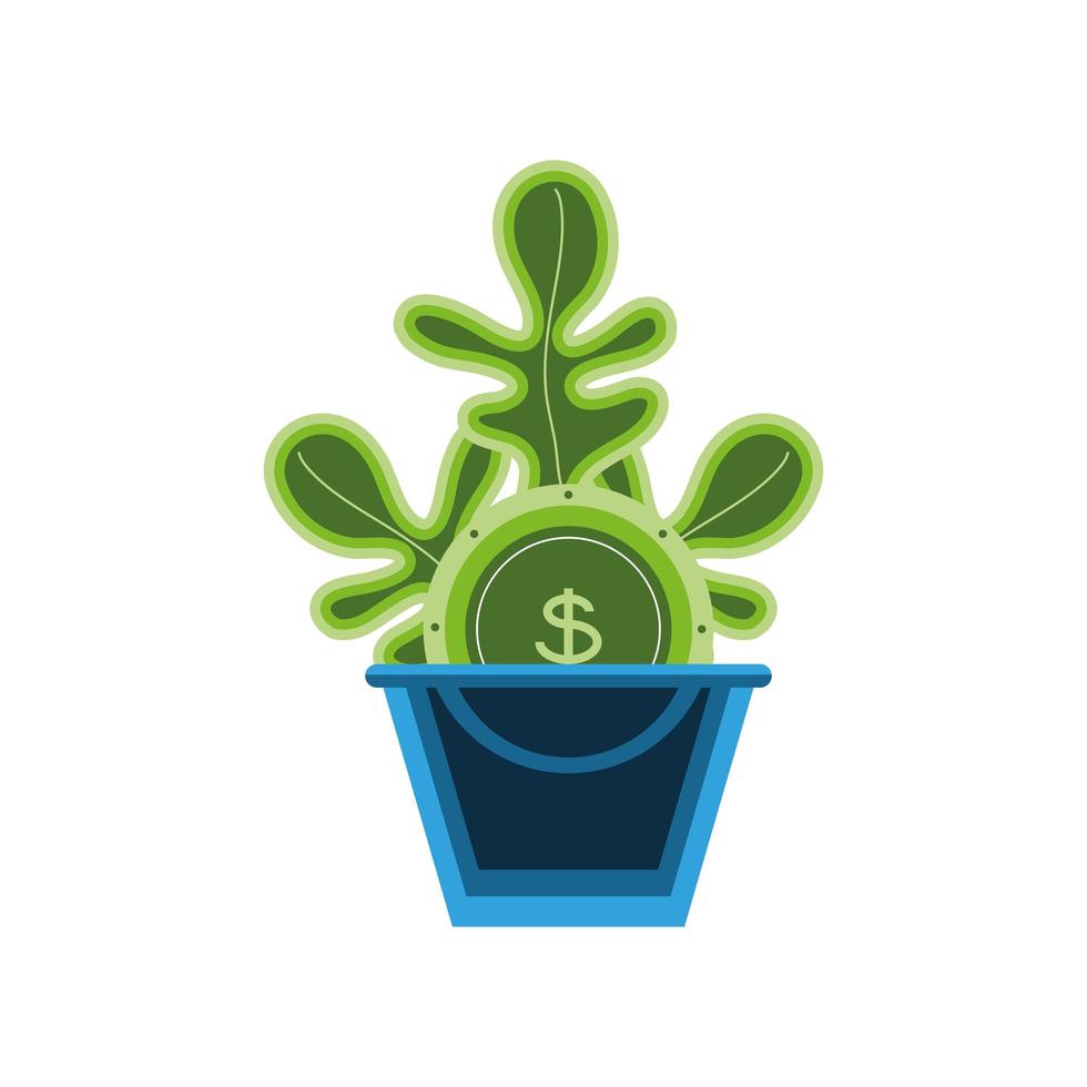 economía planta dinero vector