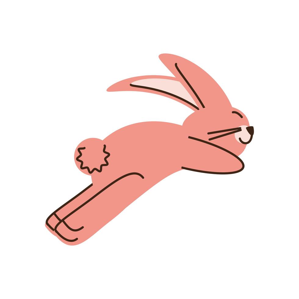 jumping cute rabbit animal cartoon isolated style vector