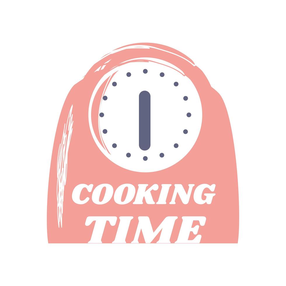 cooking time clock equipment sketch isolated style vector