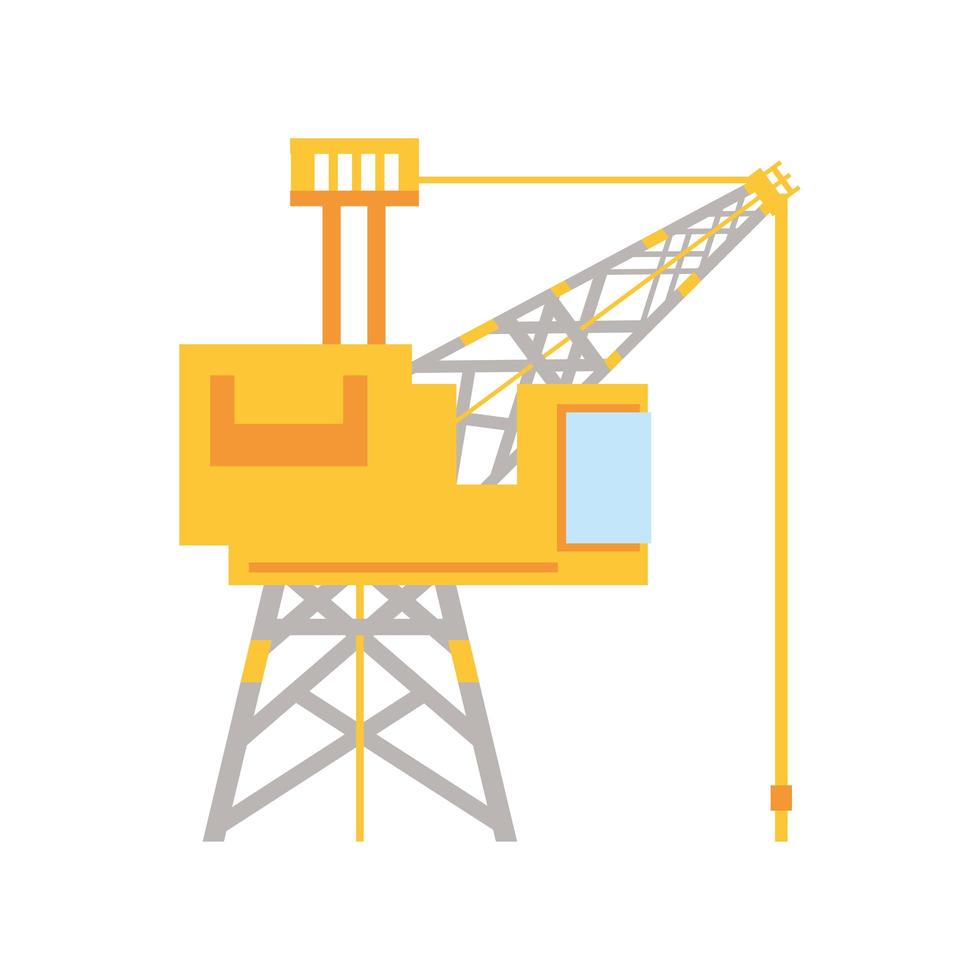 fracking tower with cabin and oil drill vector